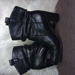 Black Leather Slouchy Boots